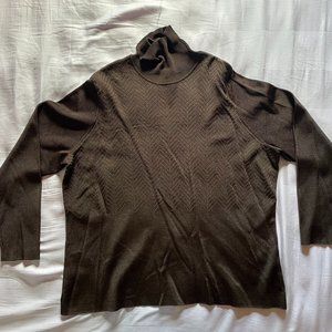 2X brown Caslon turtle neck sweater